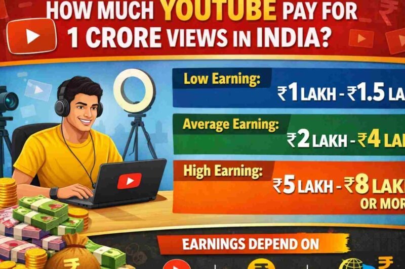 How Much Youtube Pay For 1 Crore Views In India​?